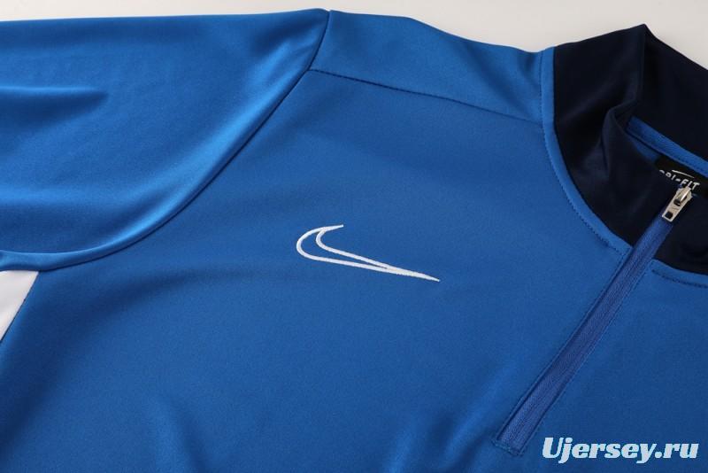 2025 Nike Blue Full Hoodie Zipper Jacket +Long Pants