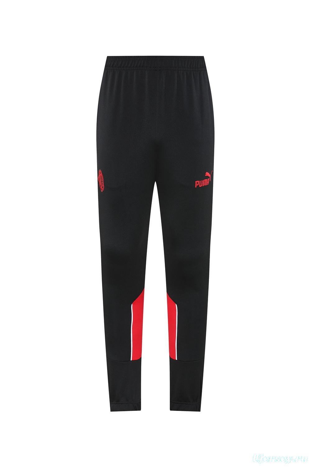 25/26 AC Milan Black/Red Full Zipper Jacket +Long Pants
