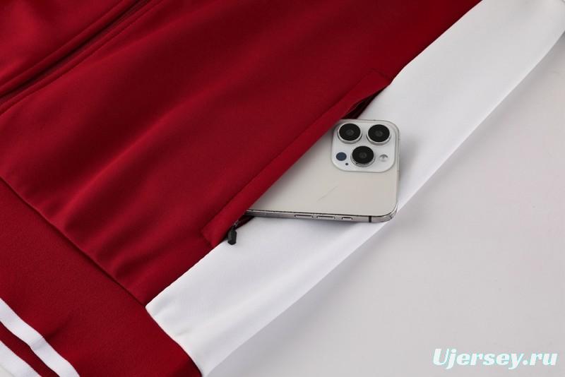 2025 Nike Navy/Red Full Hoodie Zipper Jacket +Long Pants