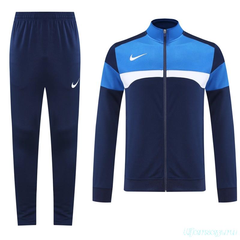 2025 Nike Blue/Navy Full Hoodie Zipper Jacket +Long Pants