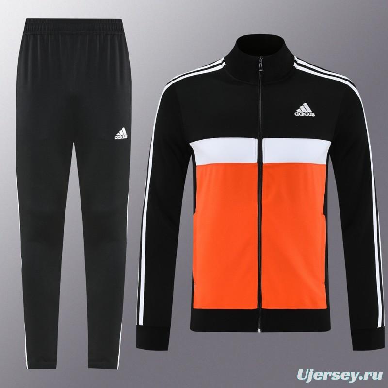 2025 Adidas Orange/Black Full Zipper Jacket +Long Pants