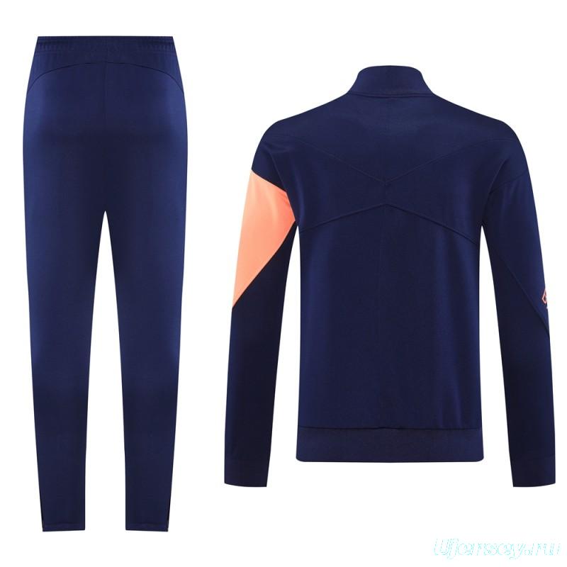 25/26 Barcelona Navy/Orange Full Zipper Jacket +Long Pants