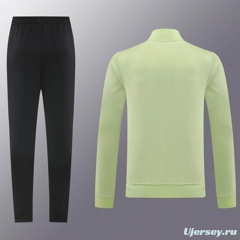 2025 Adidas Light Green/Black Full Zipper Jacket +Long Pants