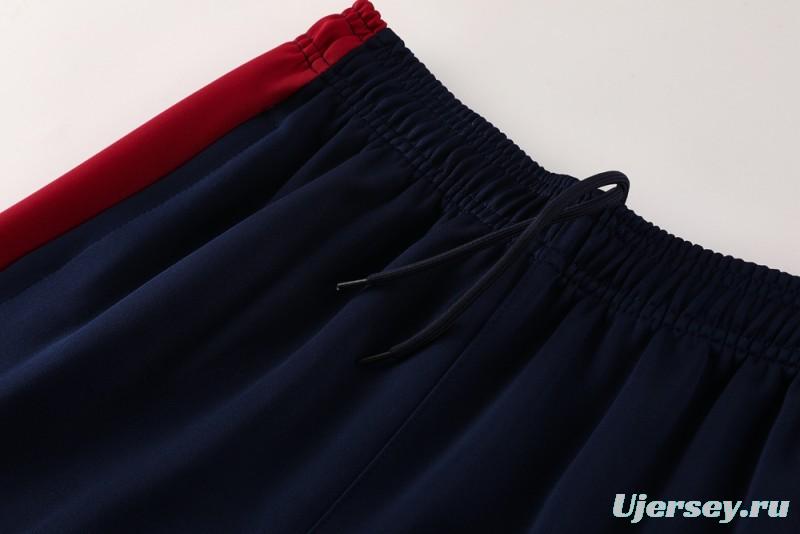 2025 Nike Navy/Red Full Hoodie Zipper Jacket +Long Pants