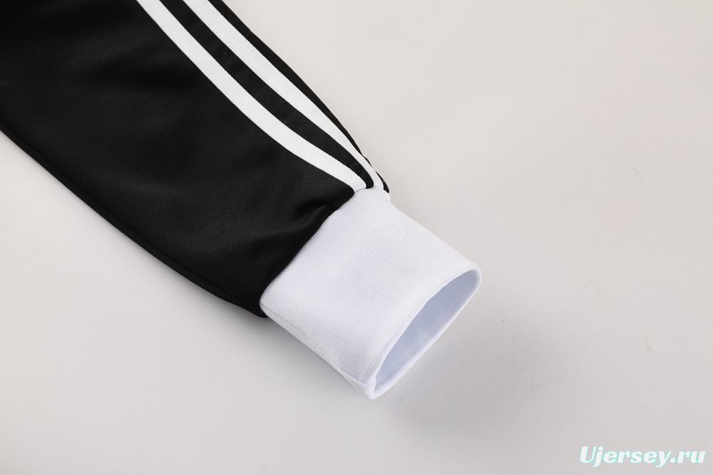 2025 Adidas Original Black Full Hoodie Zipper Jacket +Long Pants