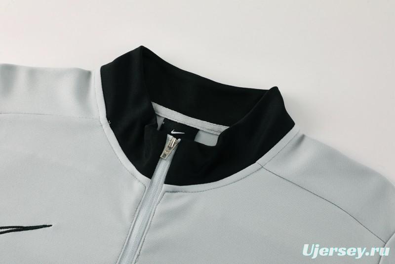 2025 Nike Grey Full Hoodie Zipper Jacket +Long Pants