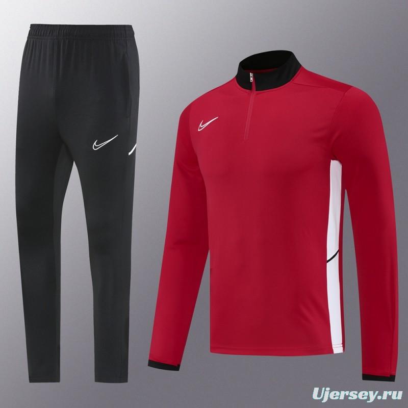 2025 Nike Red Full Hoodie Zipper Jacket +Long Pants