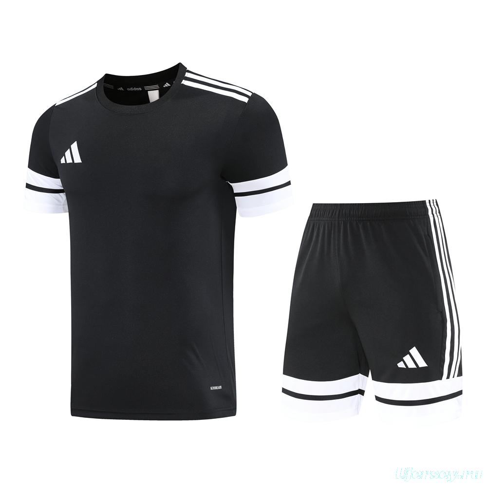 2025 Adidas Black Short Sleeve Jersey+Shorts