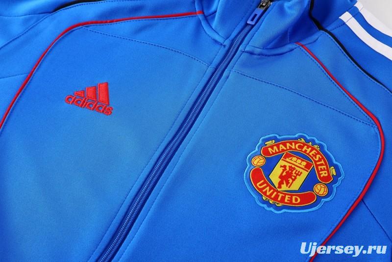 25/26 Manchester United Blue Full Zipper Jacket +Long Pants