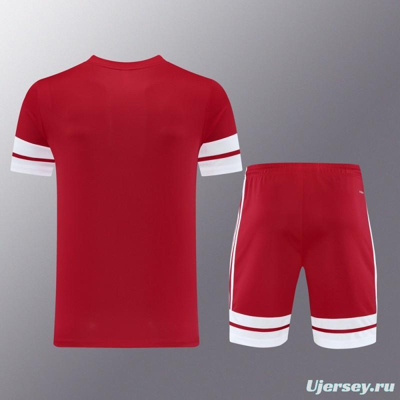 2025 Adidas Red Short Sleeve Jersey+Shorts