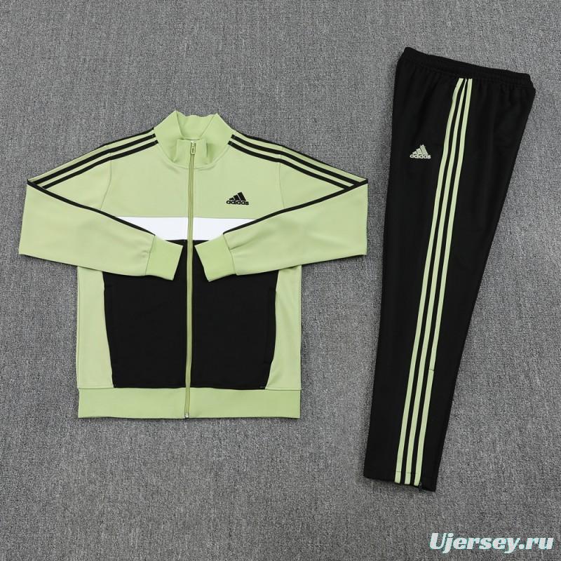 2025 Adidas Light Green/Black Full Zipper Jacket +Long Pants