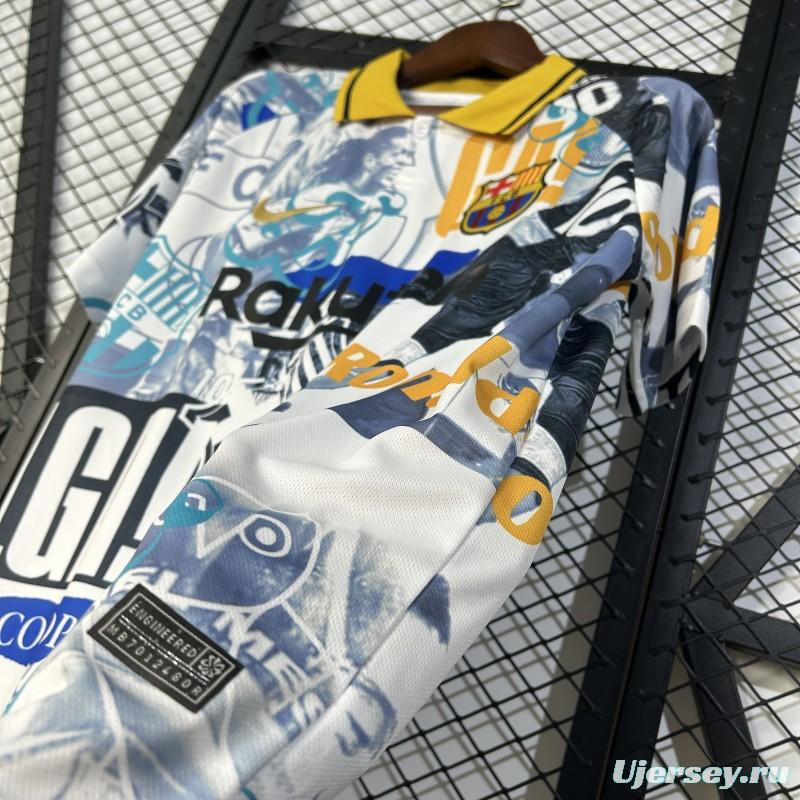 25/26 FC Barcelona White with Collage Art Jersey
