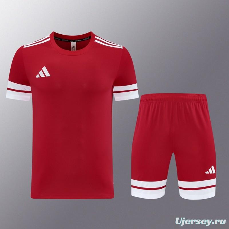 2025 Adidas Red Short Sleeve Jersey+Shorts
