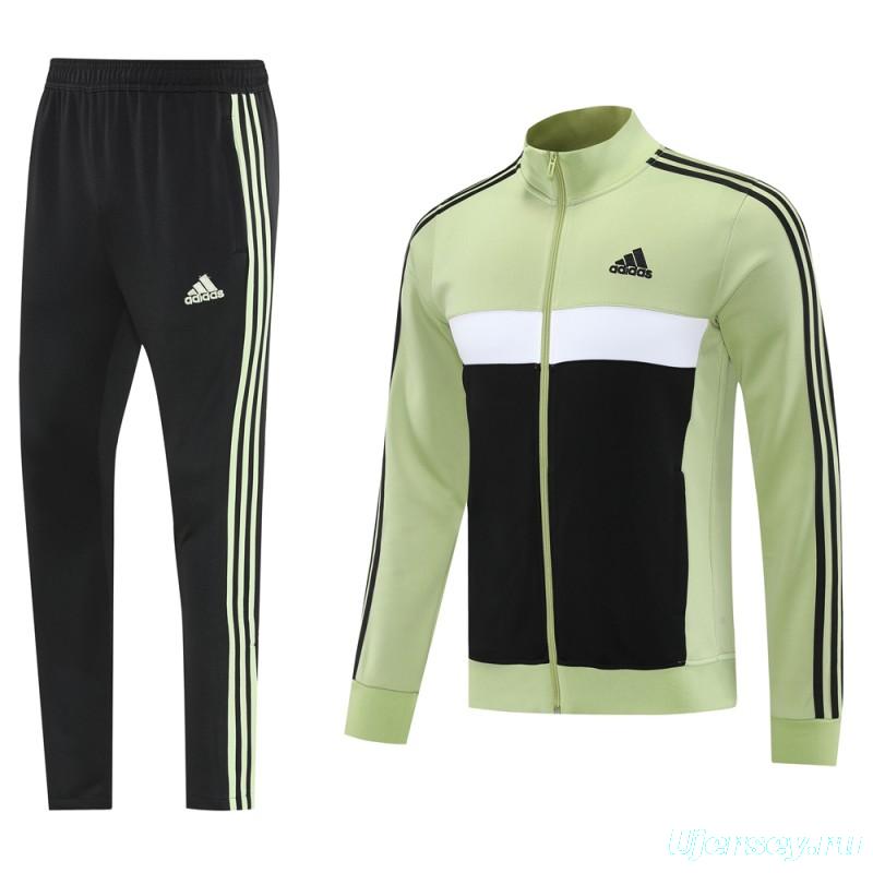 2025 Adidas Light Green/Black Full Zipper Jacket +Long Pants