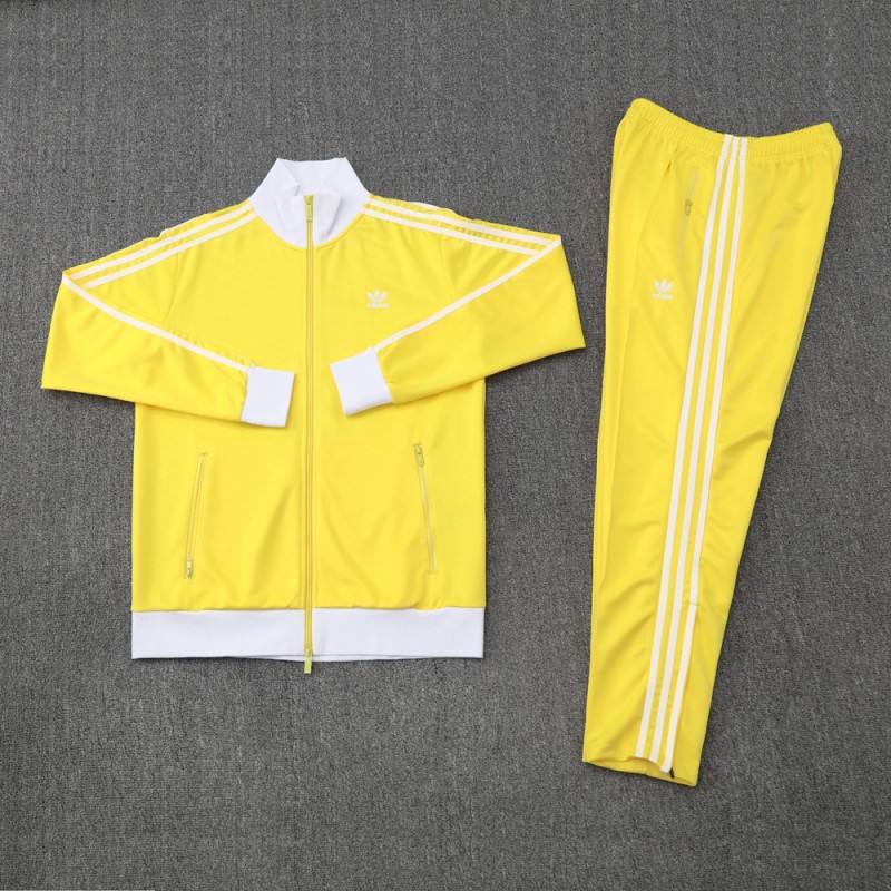 2025 Adidas Original Yellow Full Hoodie Zipper Jacket +Long Pants