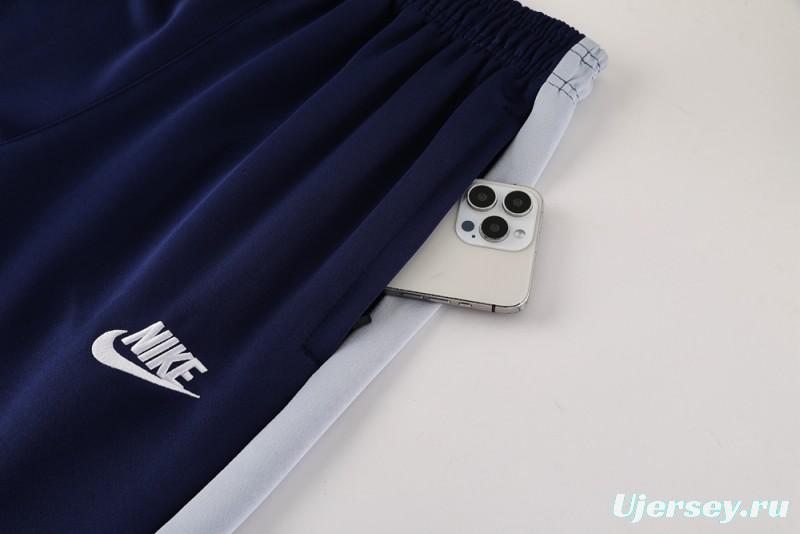 2025 Nike Grey/Navy Full Hoodie Zipper Jacket +Long Pants