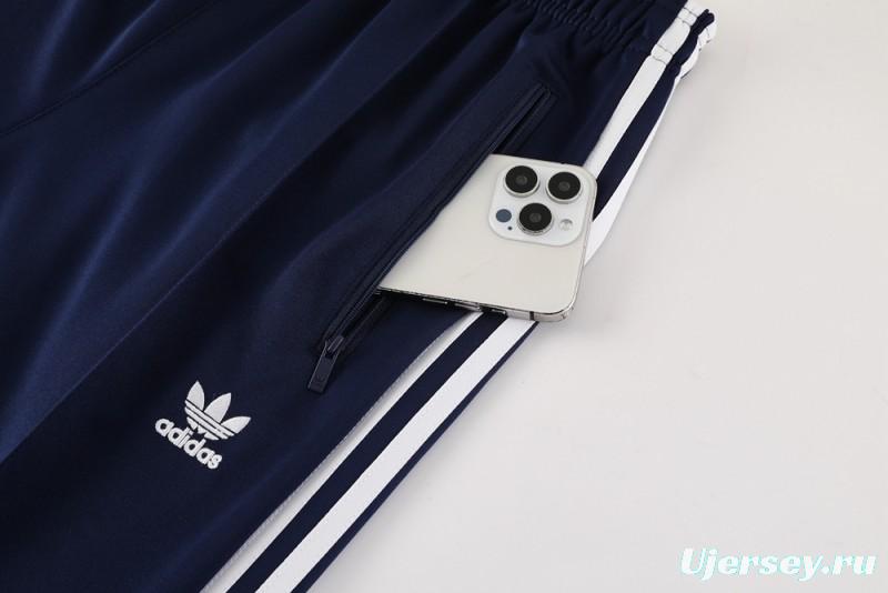 2025 Adidas Original Navy Full Hoodie Zipper Jacket +Long Pants