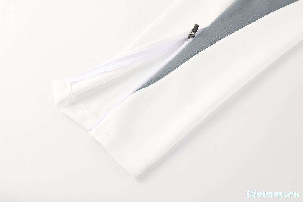 2025 NIKE WHITE/Grey Full Zipper Jacket +Long Pants