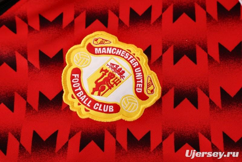 25/26 Manchester United Red/Black Full Zipper Jacket +Long Pants