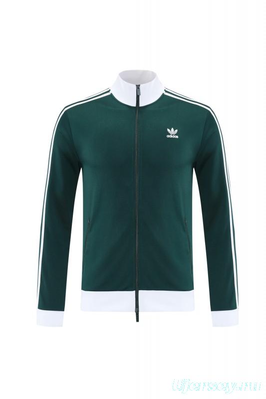 2025 Adidas Original Green Full Hoodie Zipper Jacket +Long Pants