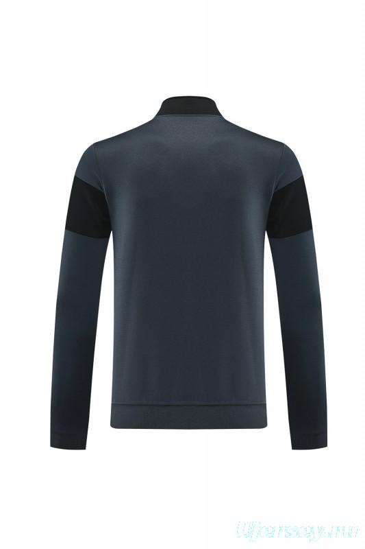 2025 Nike Black/Deep Grey Full Hoodie Zipper Jacket +Long Pants