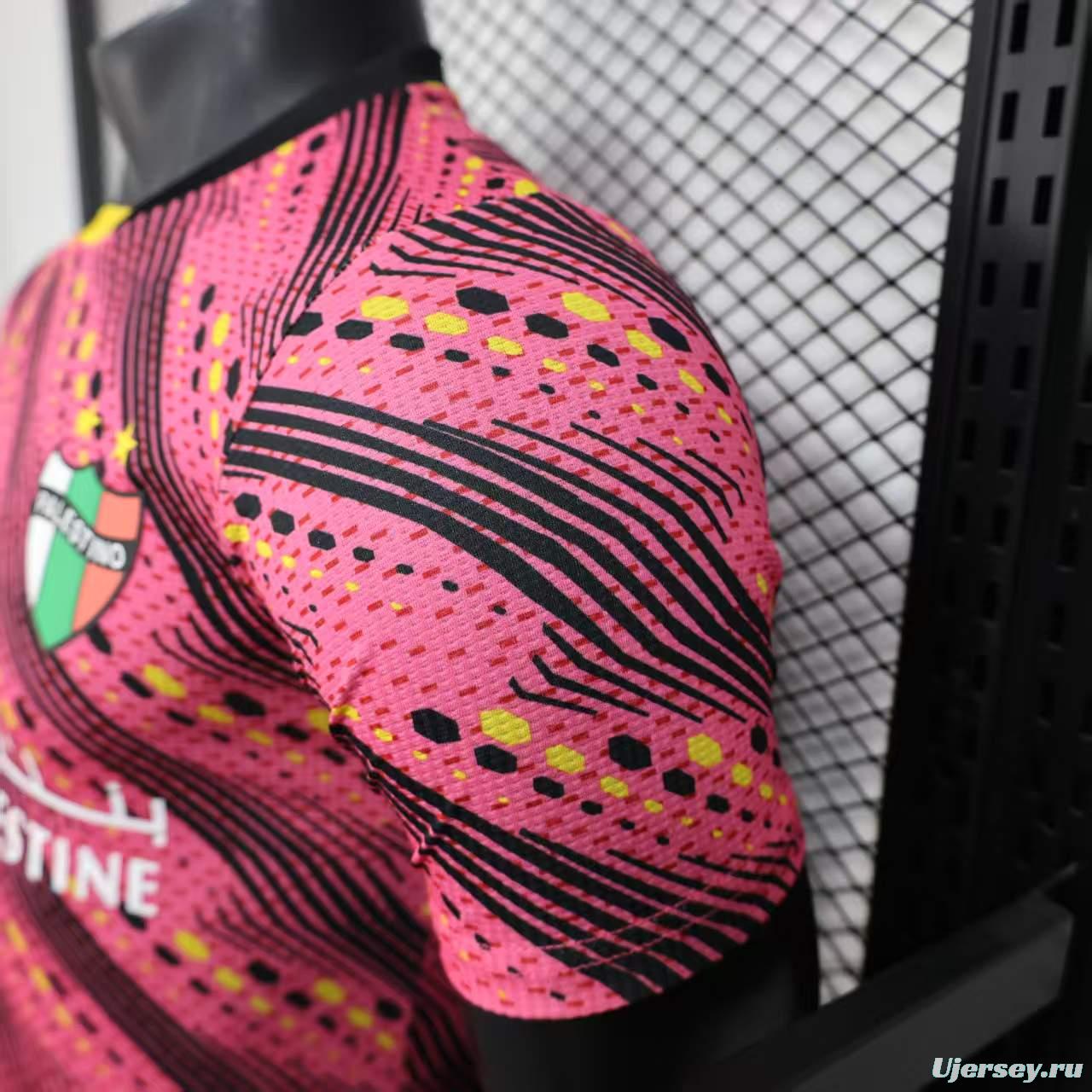 Player Version 25/26 CD Palestine Pink with Geometric Wave Pattern Jersey