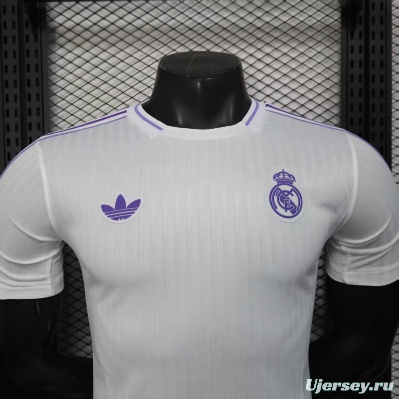 Player Version 25/26 Real Madrid White with Purple Trim Jersey