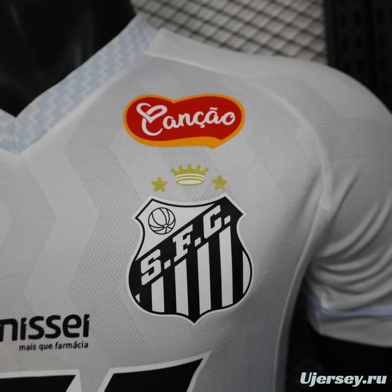 Player Version 25/26 Santos Home Jersey With Full Sponsors