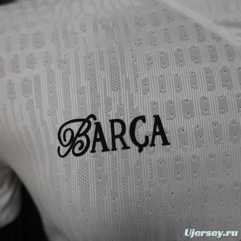 Player Version 25/26 FC Barcelona White Jersey With 304 Sponsor