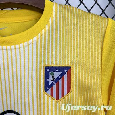 2025/26 Kids Atletico Madrid Yellow Goalkeeper Jersey