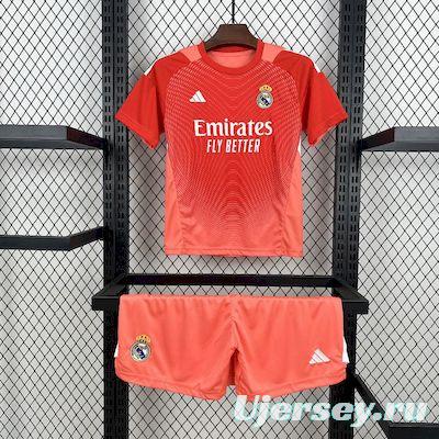 2025/26 Kids Real Madrid Orange Color Goalkeeper Red Jersey