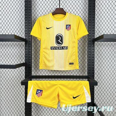 2025/26 Kids Atletico Madrid Yellow Goalkeeper Jersey