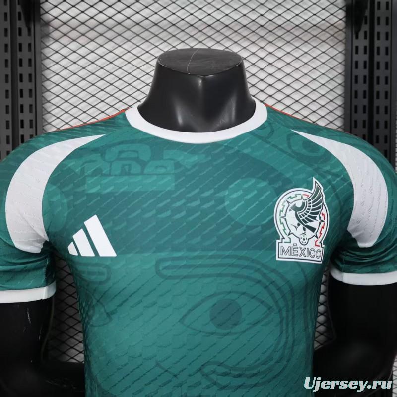 layer Version 2025 Mexico Green with Aztec Serpent Pattern Jersey