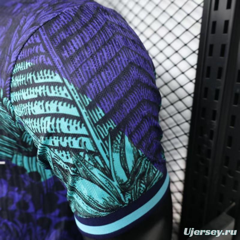 Player Version 2025 Brazil Purple with Tropical Leaf Pattern Jersey