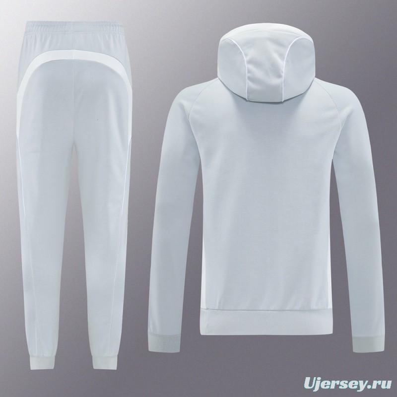 25/26 Real Madrid Hoodie Full Zipper Jacket + Long Pants