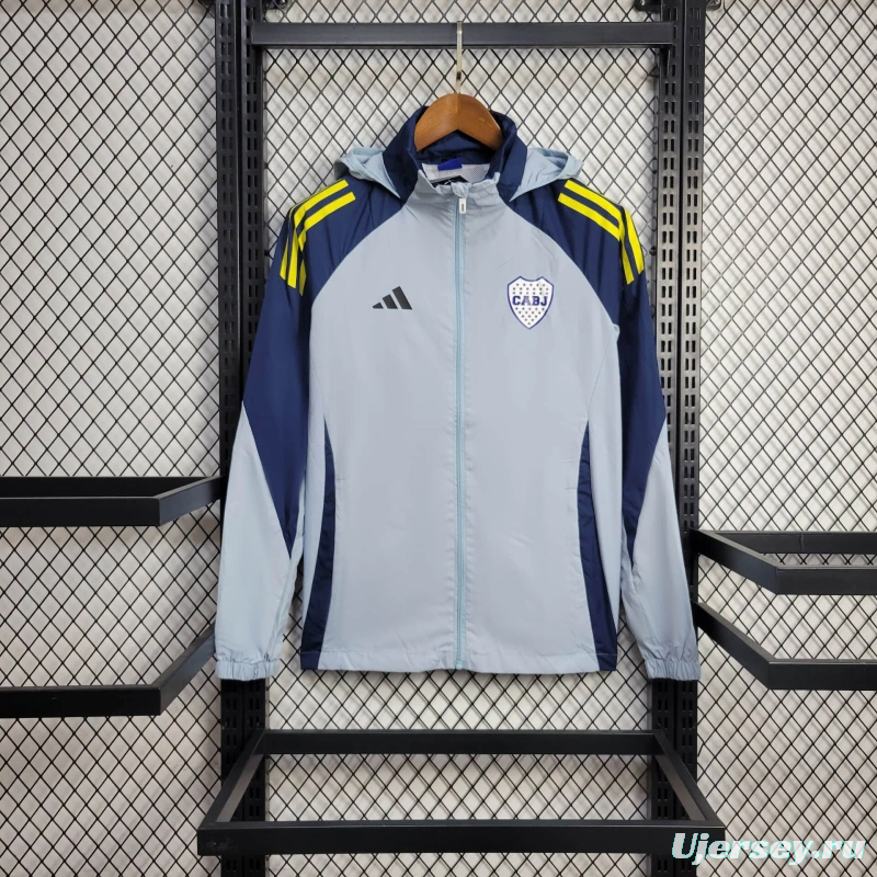 25/26 Boca Juniors Jacket Light Blue Windbreaker