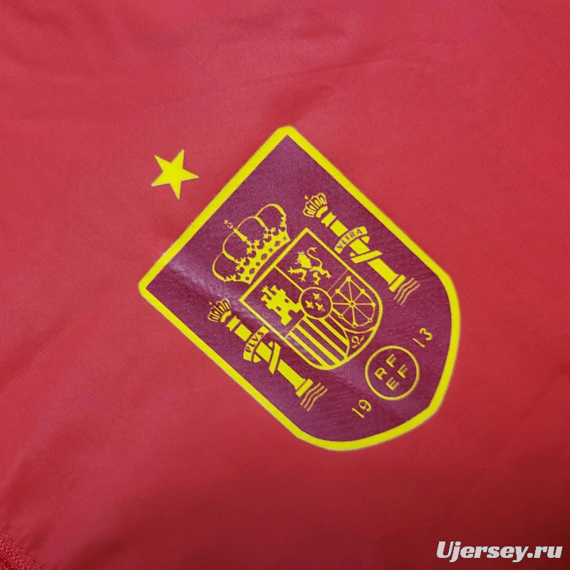 2025 Spain Jacket Red Windbreaker