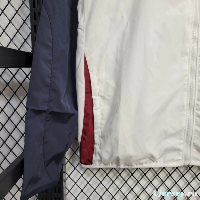 25/26 Manchester United Jacket White Windbreaker