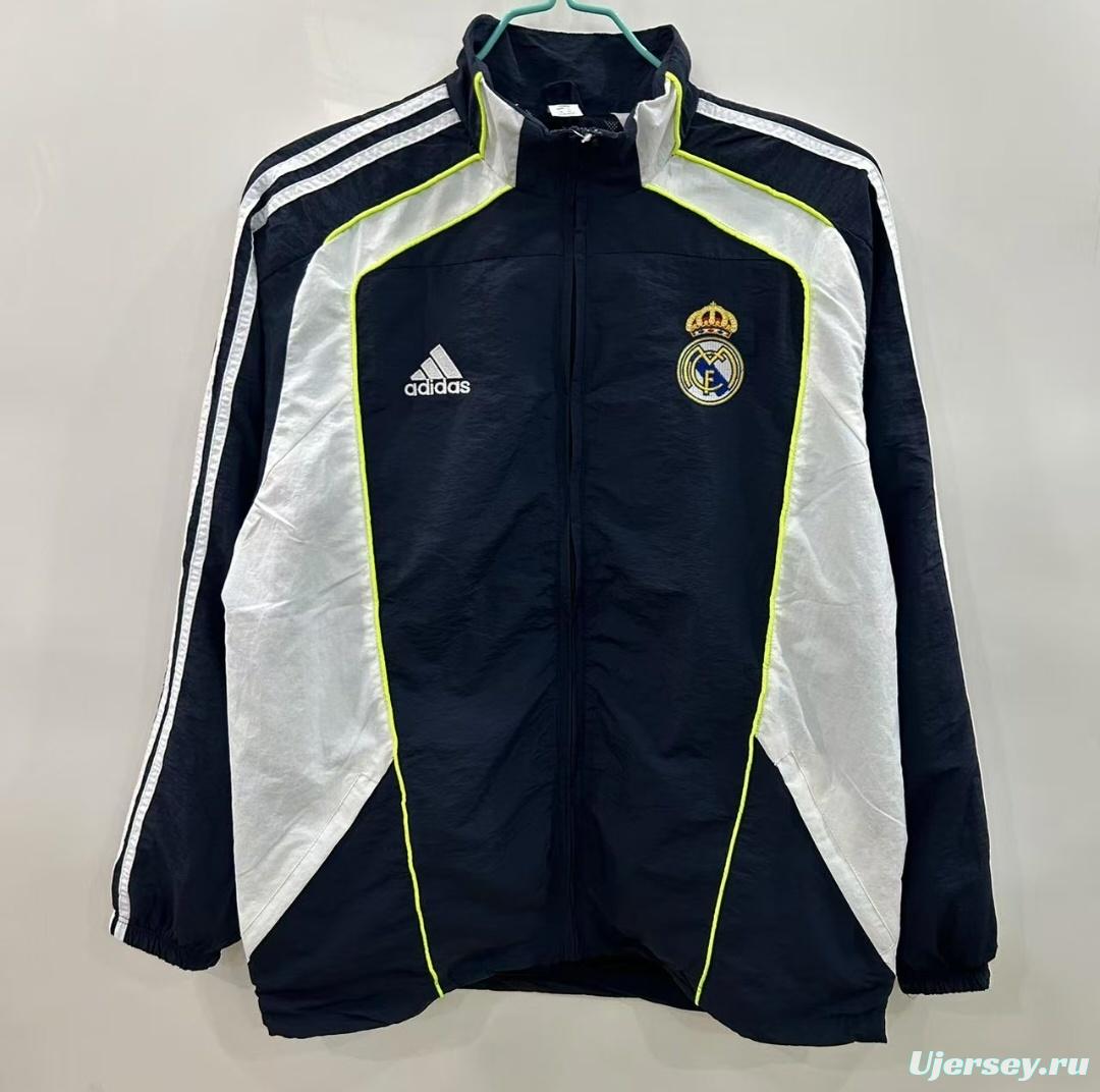 25/26 Real Madrid Black/White Windbreaker