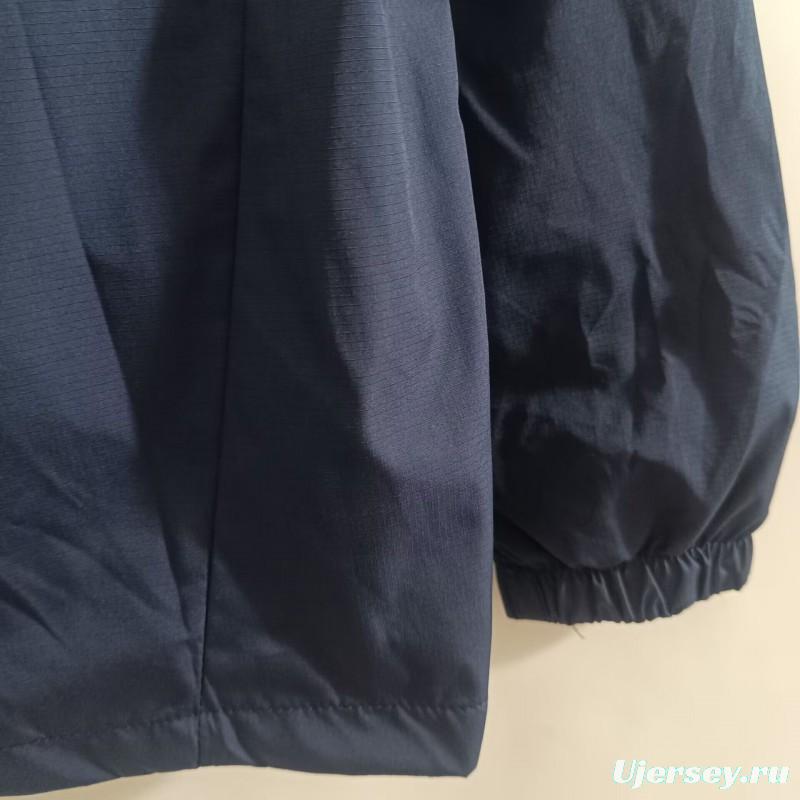 25/26 Real Madrid Blue Mid-length Windbreaker Jacket