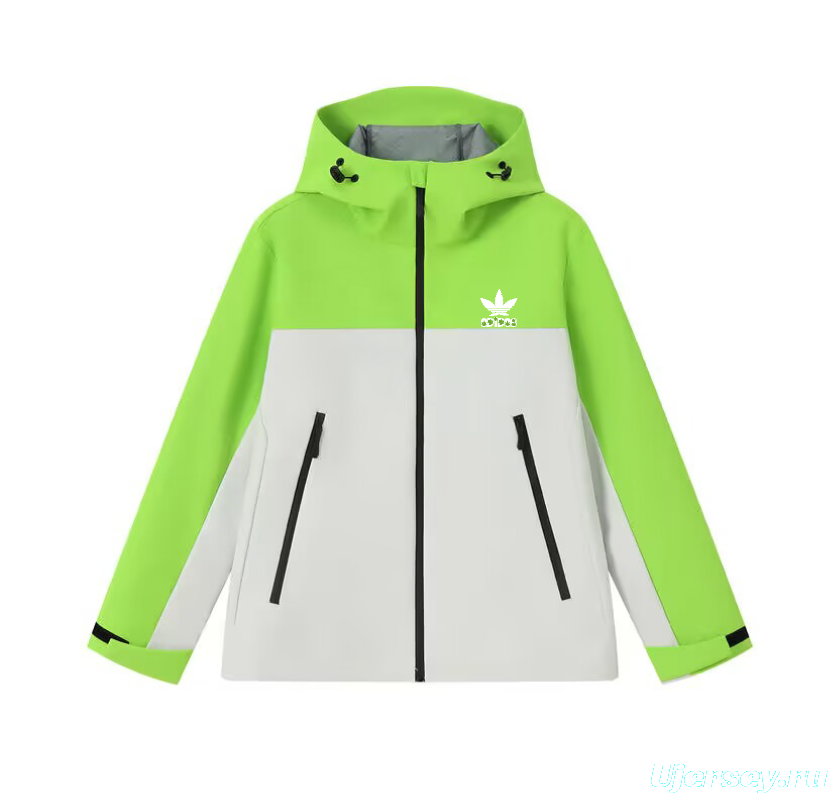 2025 Adidas White/Red Full Zipper Waterproof Outdoor Jacket