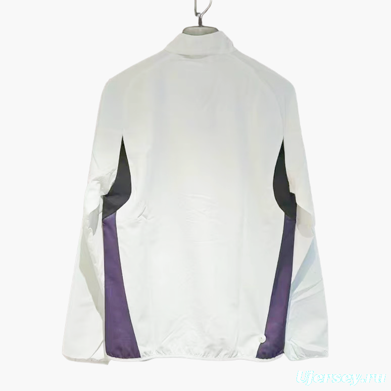 25/26 Juventus White Full Zipper Windbreaker