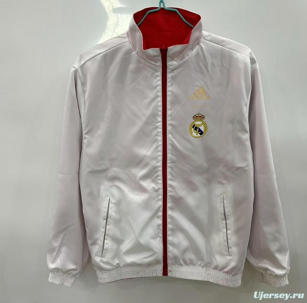 25/26 Real Madrid Red/White Reversible Windbreaker