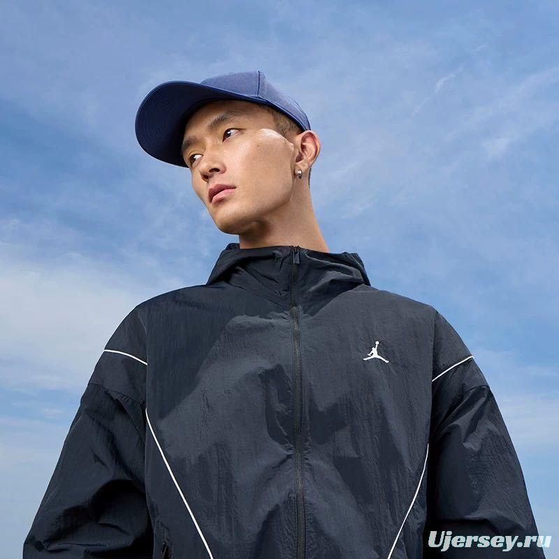 2025 NIKE Air Jordan Black Hoodie Windbreaker