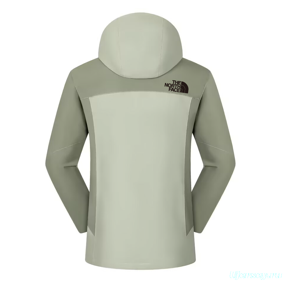 2025 The North Face Alpine Terrain Jacket - Sage Green/Cream Colorblock with Adjustable Hood