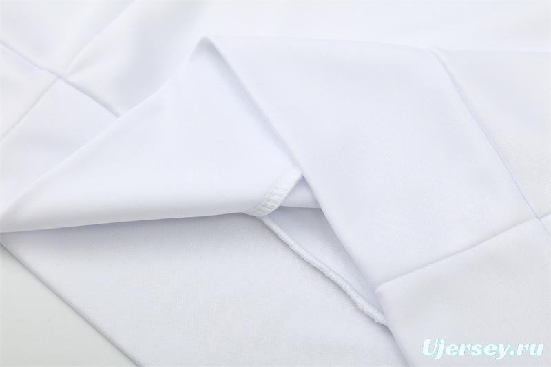 Retro 08/09 Real Madrid White Half Zipper Jacket