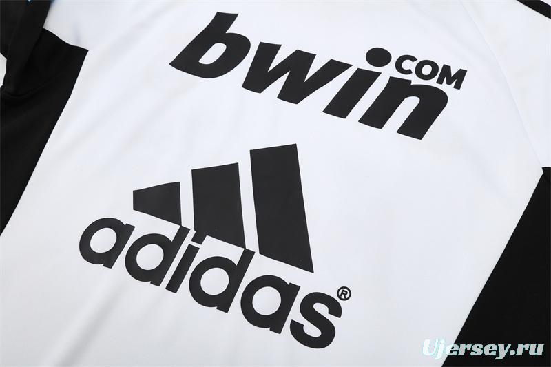 Retro 08/09 Real Madrid White Half Zipper Jacket