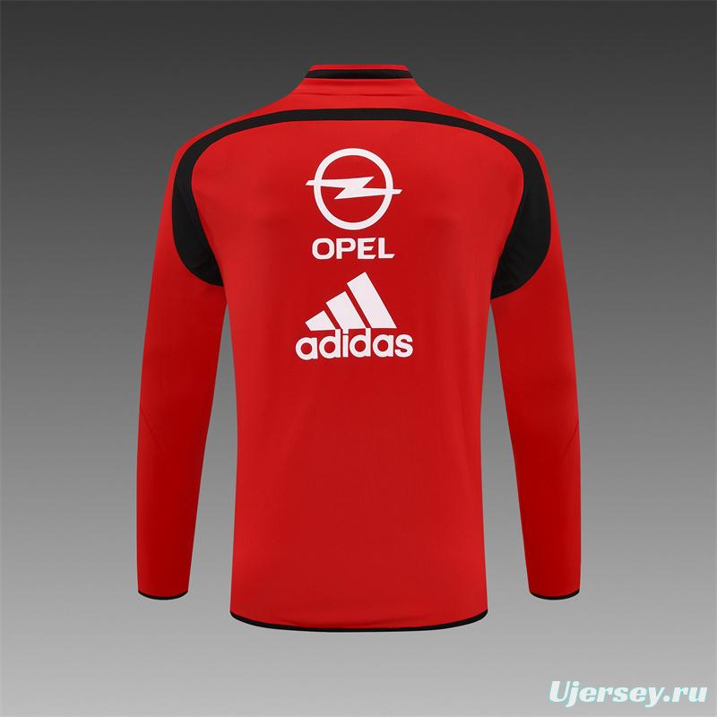 Retro 04/05 AC Milan Red Half Zipper Jacket