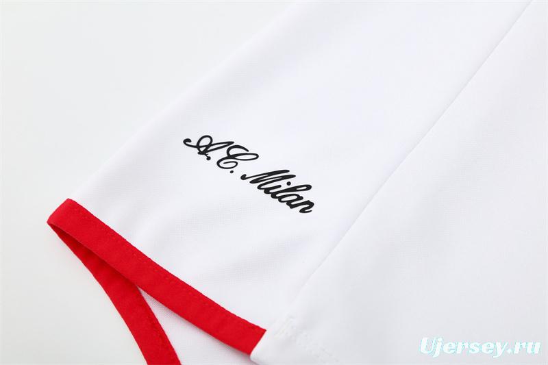 Retro 05/06 AC Milan White Half Zipper Jacket+Long Pants