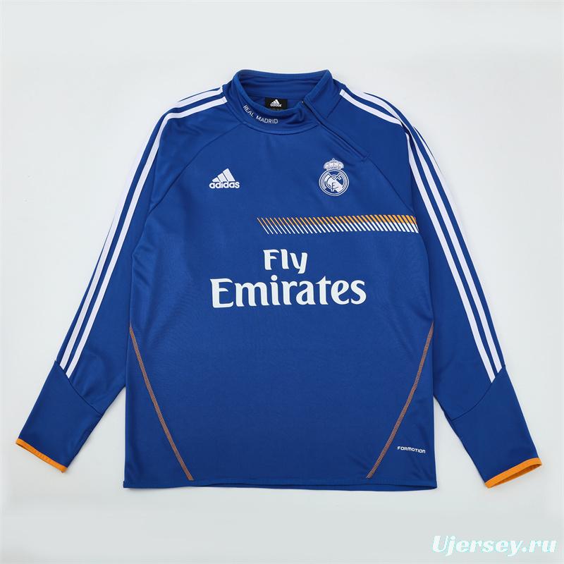Retro 13/14 Real Madrid Color Blue Half Zipper Jacket+Long Pants